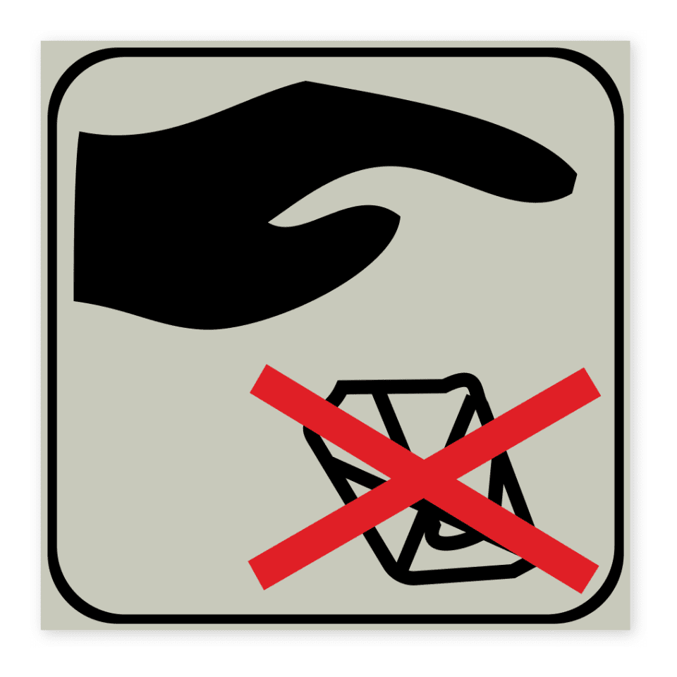 Nedskräpning ej tillåtet-skylten har storleken 150x150mm och tillverkas i materialet Natureloxerad aluminium 1mm. Denna standardskylt kan anpassas så att du kan skapa din egen version av skylten.