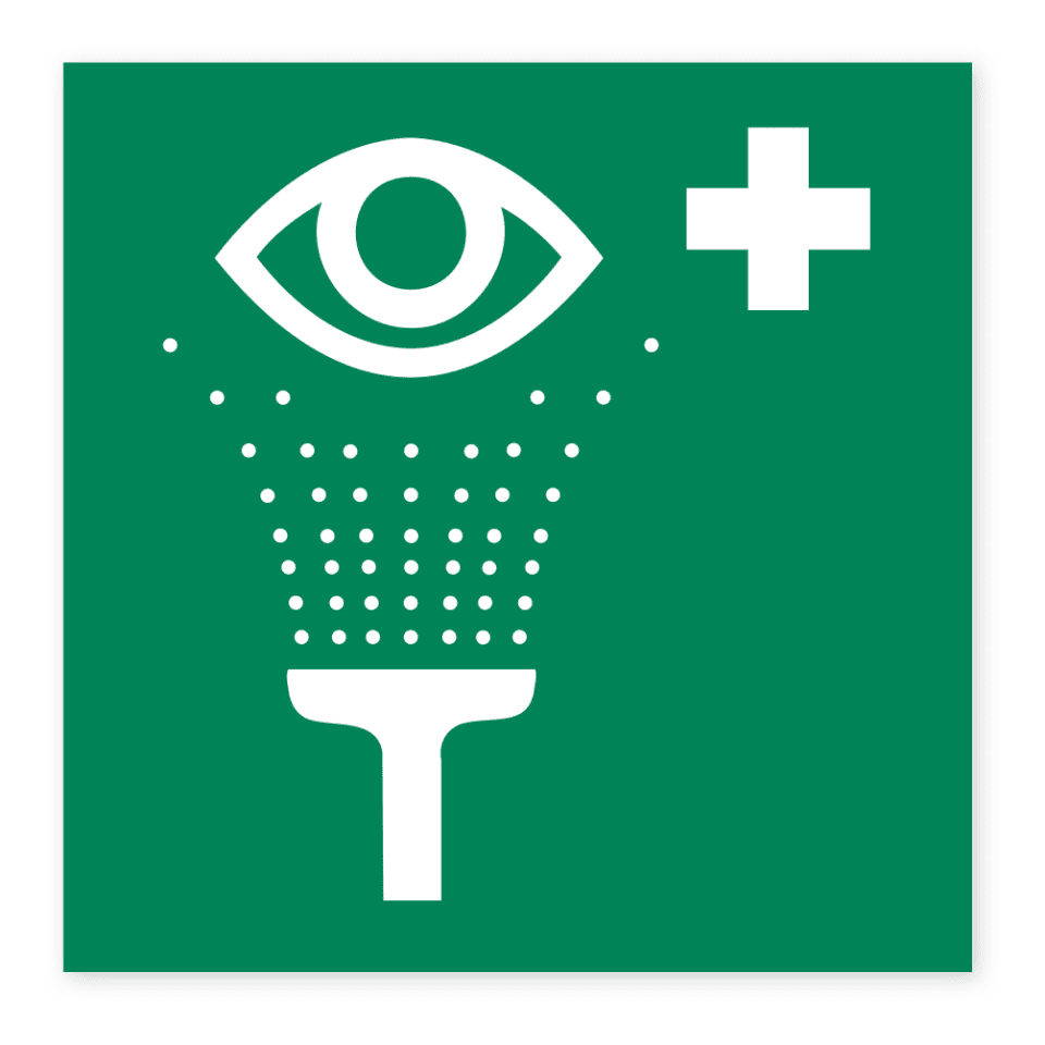 Ögondusch-skylten har storleken 148x148mm och tillverkas i materialet Dekal. Denna standardskylt kan anpassas så att du kan skapa din egen version av skylten.